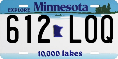 MN license plate 612LOQ