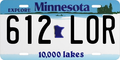 MN license plate 612LOR