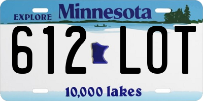 MN license plate 612LOT