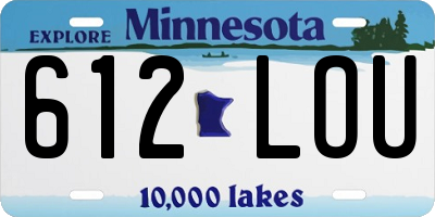 MN license plate 612LOU
