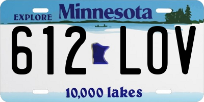 MN license plate 612LOV