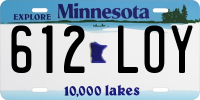 MN license plate 612LOY