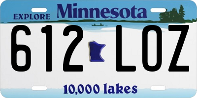 MN license plate 612LOZ