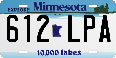 MN license plate 612LPA