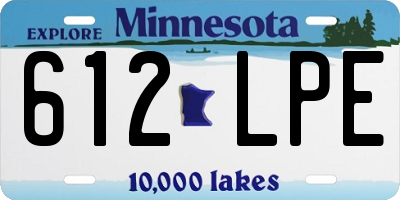 MN license plate 612LPE
