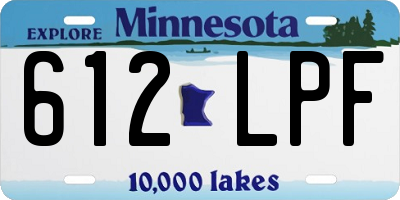 MN license plate 612LPF