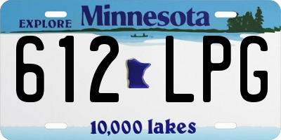 MN license plate 612LPG