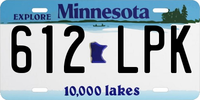 MN license plate 612LPK