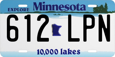 MN license plate 612LPN