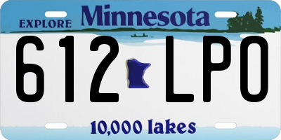 MN license plate 612LPO
