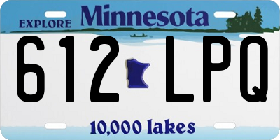 MN license plate 612LPQ