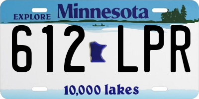 MN license plate 612LPR