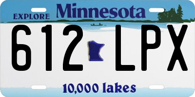 MN license plate 612LPX
