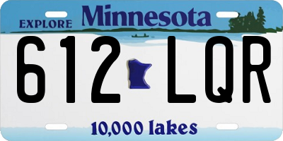 MN license plate 612LQR