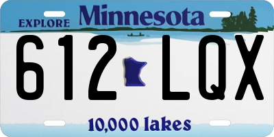 MN license plate 612LQX