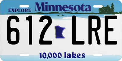 MN license plate 612LRE