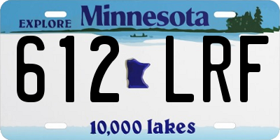 MN license plate 612LRF