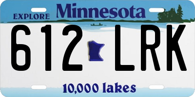 MN license plate 612LRK