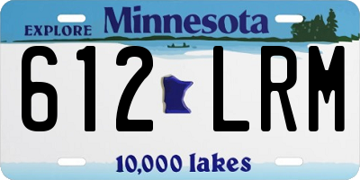 MN license plate 612LRM