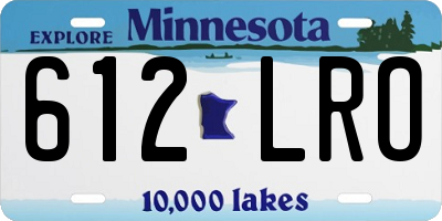 MN license plate 612LRO
