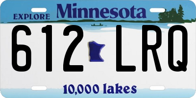 MN license plate 612LRQ