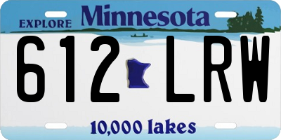 MN license plate 612LRW