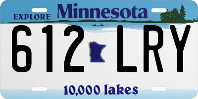 MN license plate 612LRY