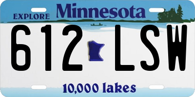 MN license plate 612LSW
