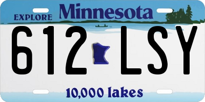MN license plate 612LSY