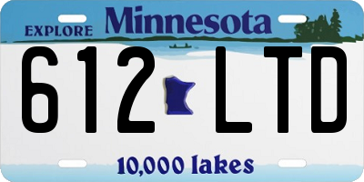 MN license plate 612LTD