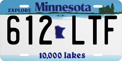 MN license plate 612LTF