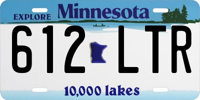 MN license plate 612LTR
