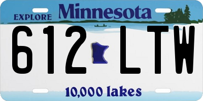 MN license plate 612LTW