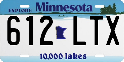 MN license plate 612LTX