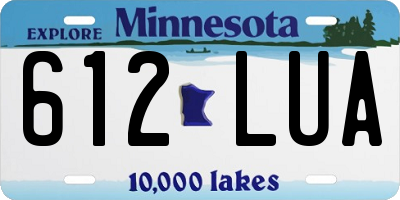 MN license plate 612LUA