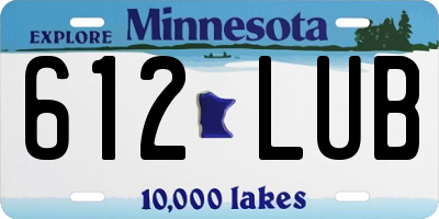 MN license plate 612LUB