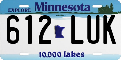 MN license plate 612LUK