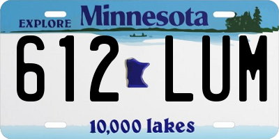 MN license plate 612LUM