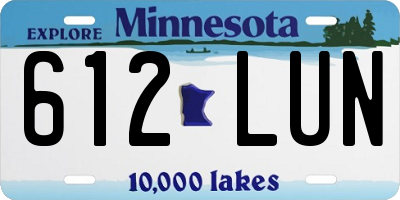 MN license plate 612LUN