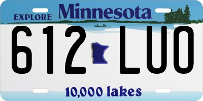 MN license plate 612LUO