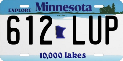 MN license plate 612LUP