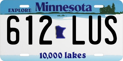 MN license plate 612LUS