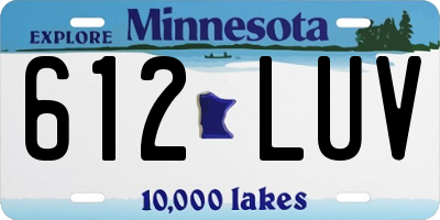 MN license plate 612LUV