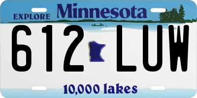 MN license plate 612LUW