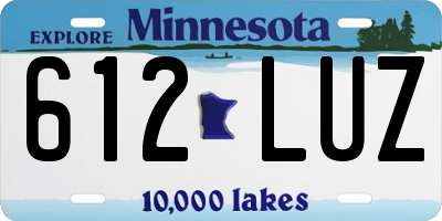 MN license plate 612LUZ