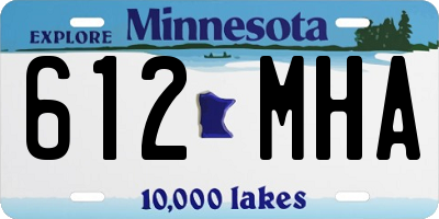 MN license plate 612MHA