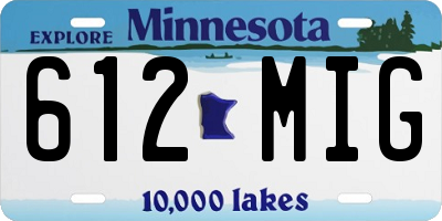 MN license plate 612MIG