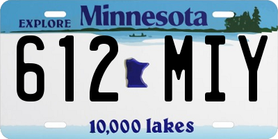 MN license plate 612MIY