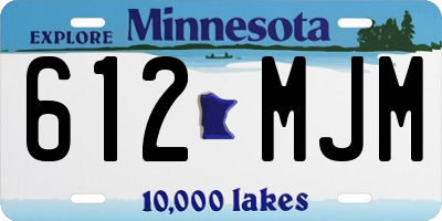 MN license plate 612MJM