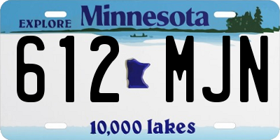 MN license plate 612MJN